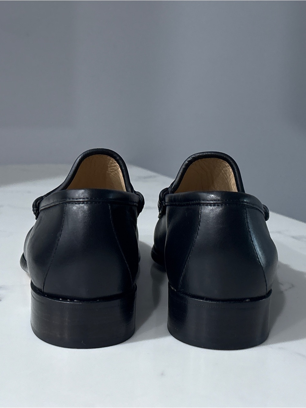 GUCCI 1953 Horsebit Loafer Black Leather Silver Tone Hardware Womens 37 C 7 - Picture 2 of 16